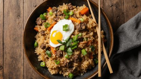 fried rice with ground beef