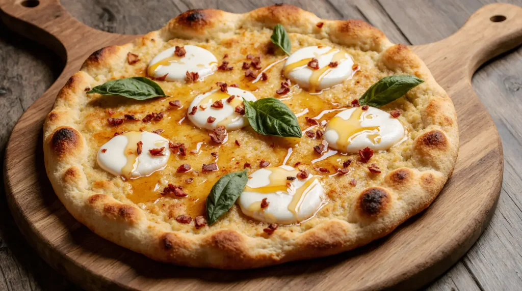 hot honey white pizza