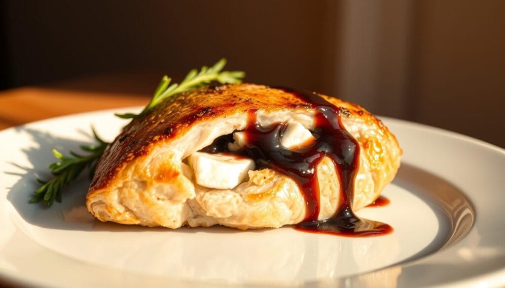 Balsamic goat cheese stuffed chicken breasts