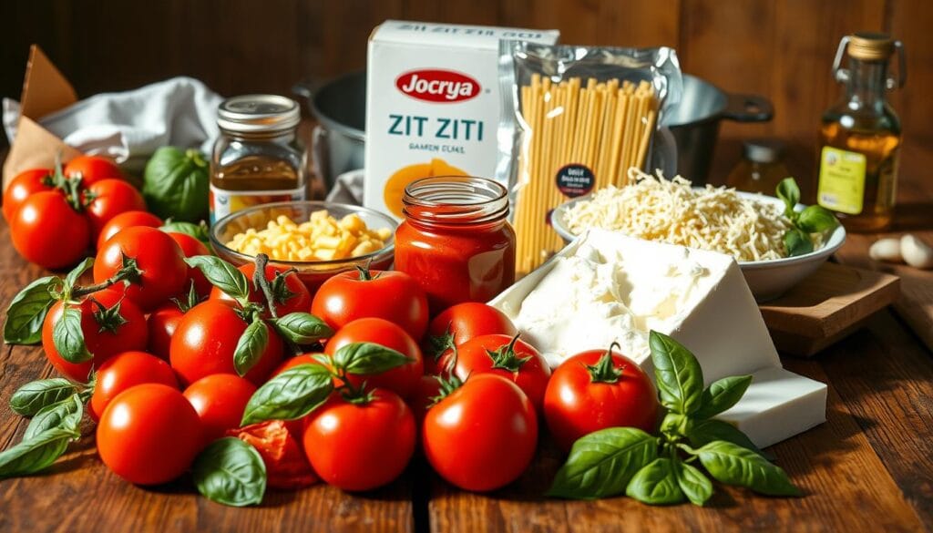 Cheesy Baked Ziti Ingredients