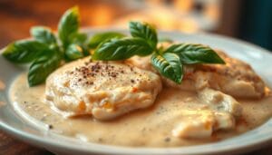 Chicken in basil cream