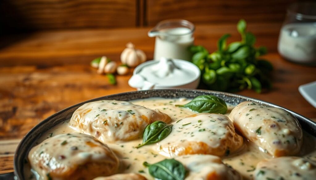 Creamy Basil Chicken Preparation