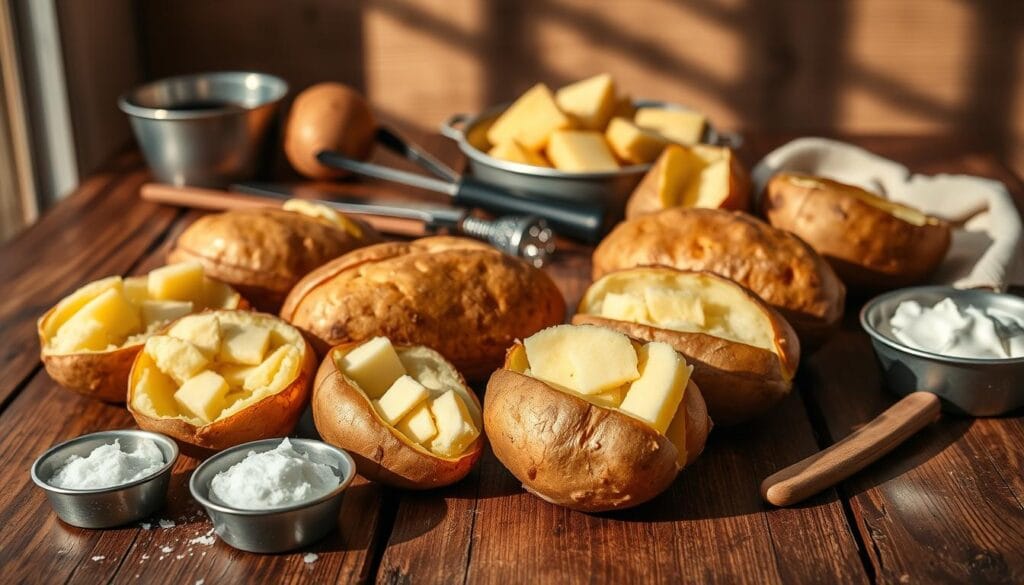 Delicious Baked Potatoes Ingredients and Tools Delicious Baked Potatoes Ingredients and Tools