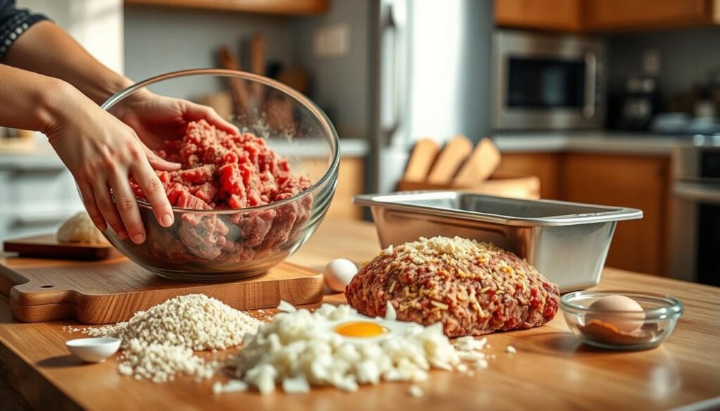 Preparing Homemade Meatloaf Preparing Homemade Meatloaf