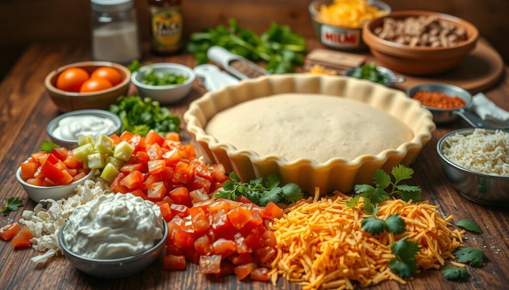 Taco Pie ingredients display Taco Pie ingredients display