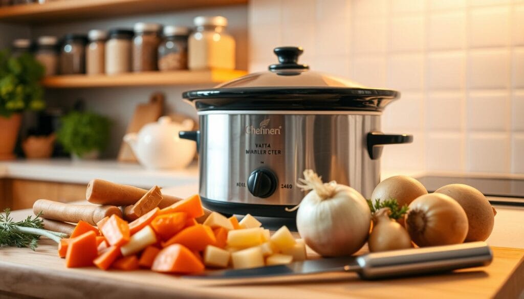 Traditional Slow Cooker Beef Stew Preparation