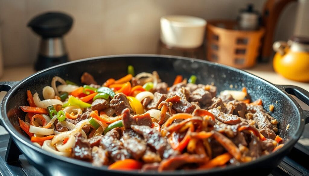 Beef and Vegetable Skillet Cooking Process Beef and Vegetable Skillet Cooking Process