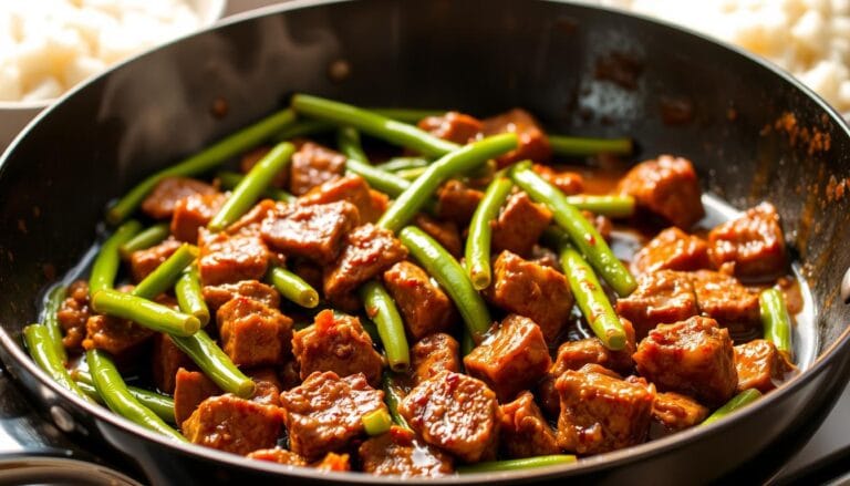 Beef and green bean stir fry