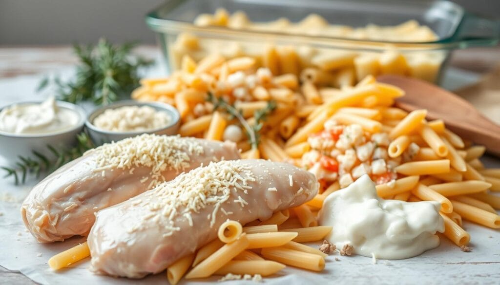 Creamy Chicken Pasta Bake Ingredients