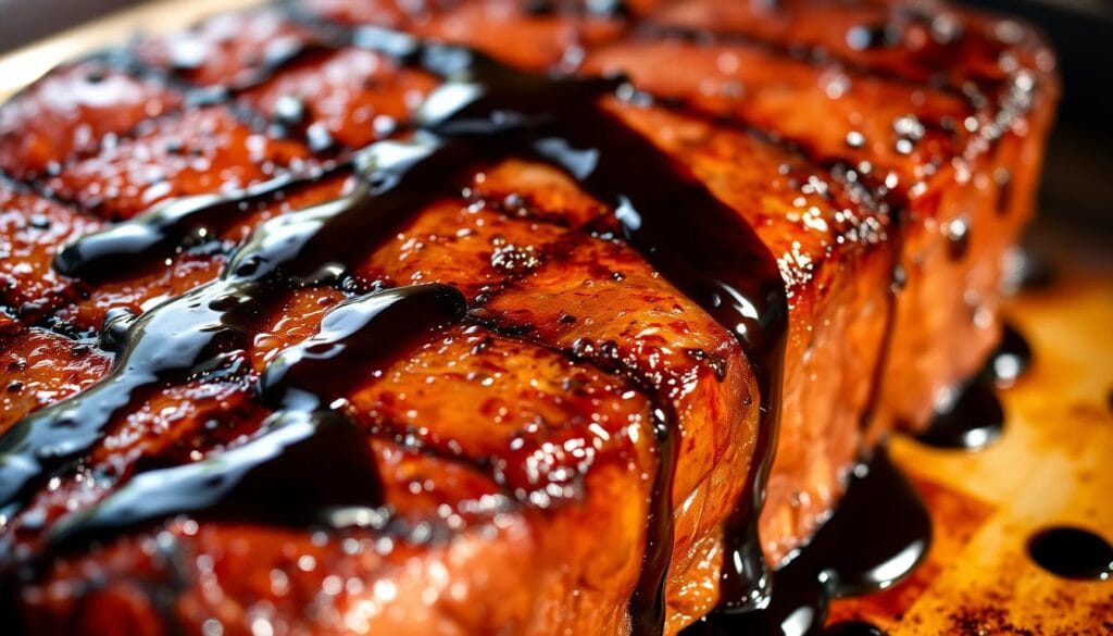 Grilled beef with balsamic glaze preparation