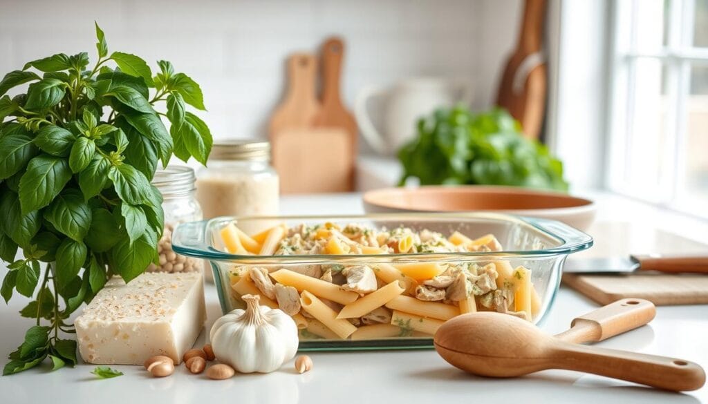 Ingredients for Pesto Chicken Penne Casserole Ingredients for Pesto Chicken Penne Casserole