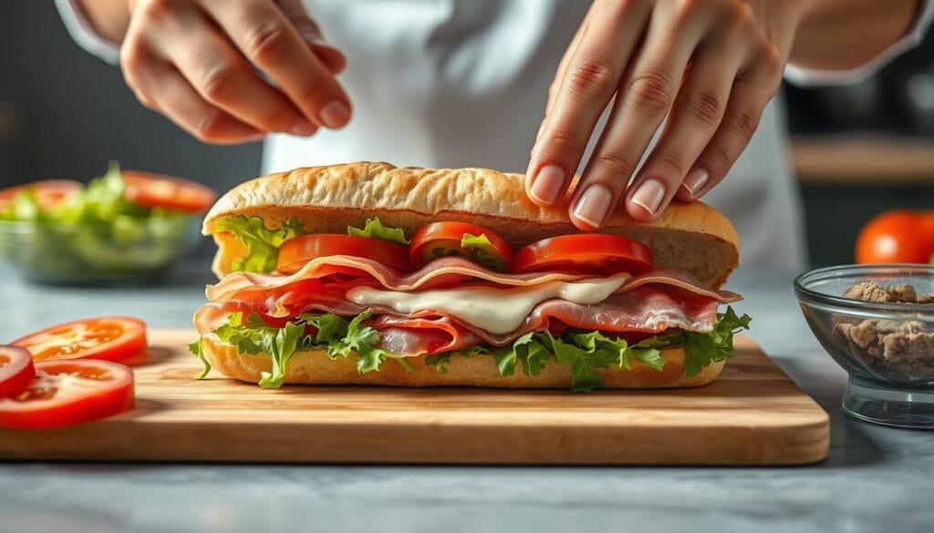Italian Sub Sandwich Assembly Techniques
