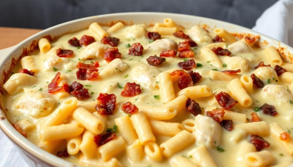 chicken carbonara pasta bake