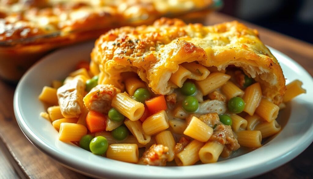 chicken pot pie pasta bake