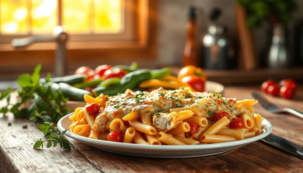 chicken primavera pasta bake