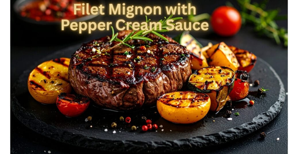 Filet Mignon with Pepper Cream Sauce