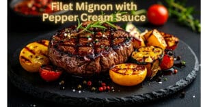 Filet Mignon with Pepper Cream Sauce