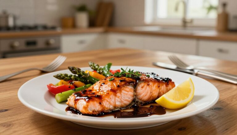 Balsamic-glazed salmon fillets