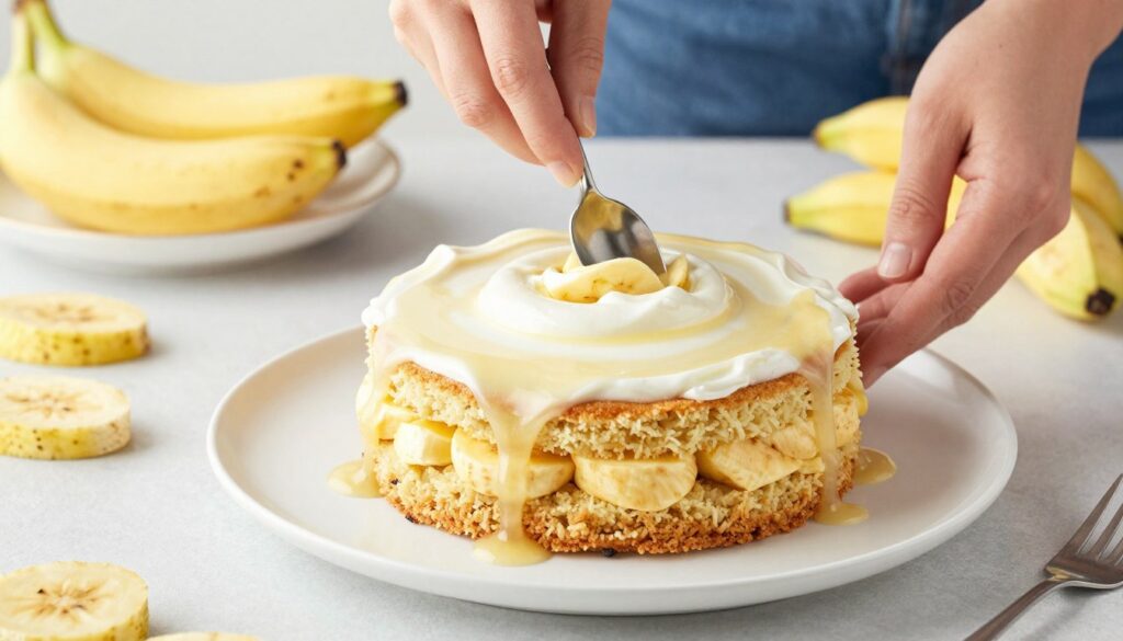 Banana Pudding Poke Cake Assembly Banana Pudding Poke Cake Assembly