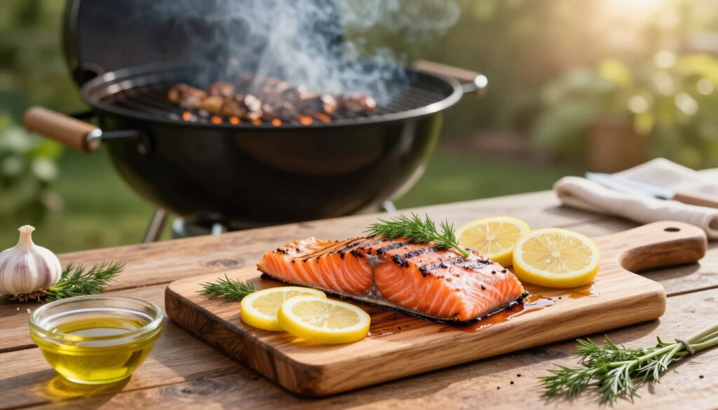 Grilled Cedar Plank Salmon Preparation Grilled Cedar Plank Salmon Preparation