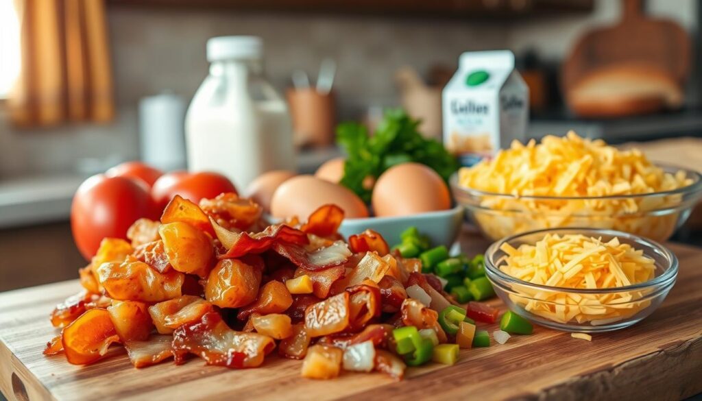 Ingredients for Bacon Breakfast Casserole