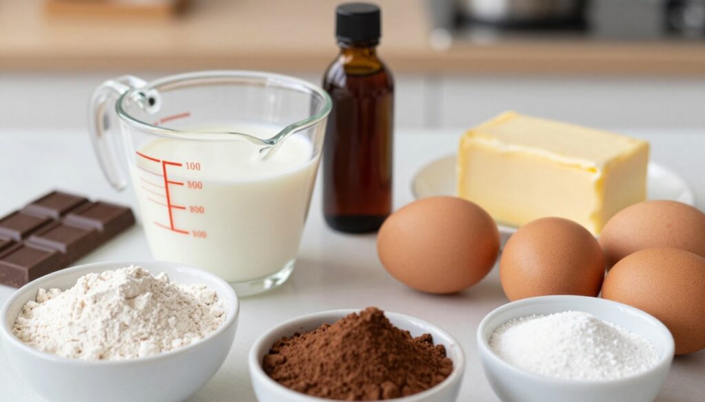 Ingredients for Chocolate and Vanilla Cake Ingredients for Chocolate and Vanilla Cake