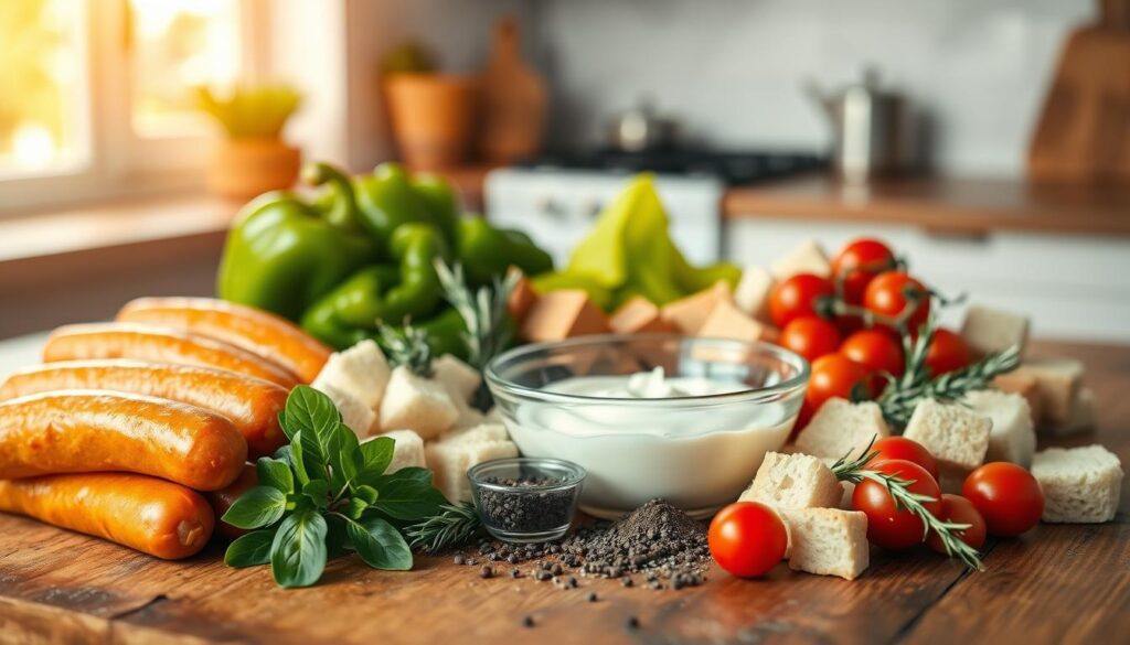 Ingredients for Sausage Strata