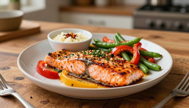 Spicy garlic salmon