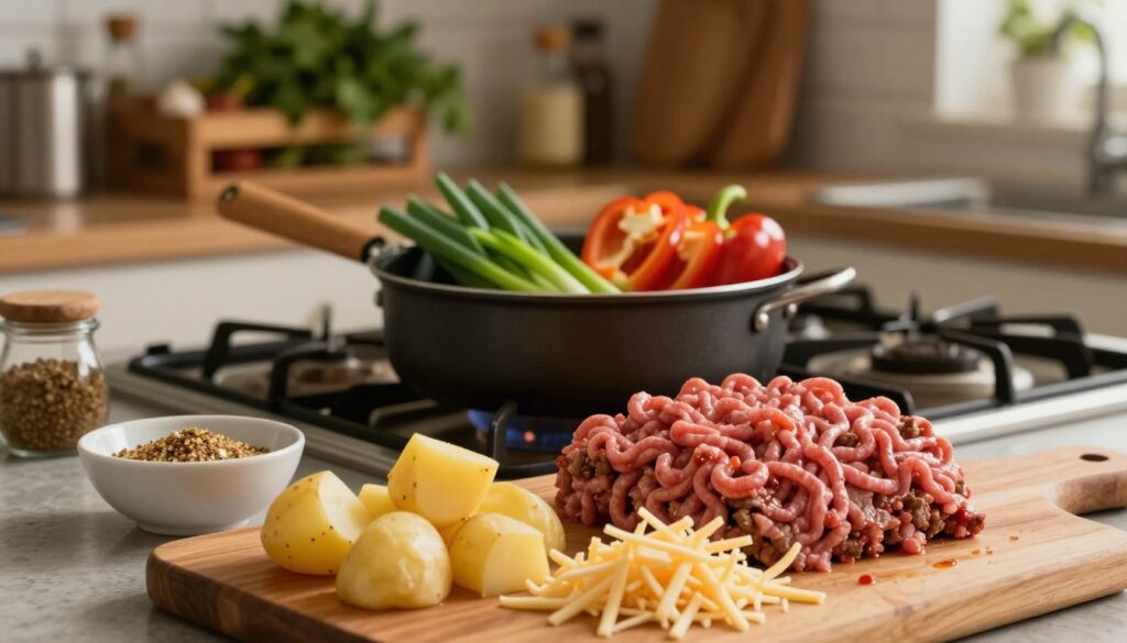 Cheesy Ground Beef and Potatoes Ingredients