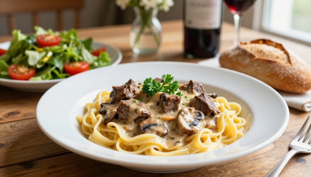 Comfort Food Stroganoff Serving Suggestion