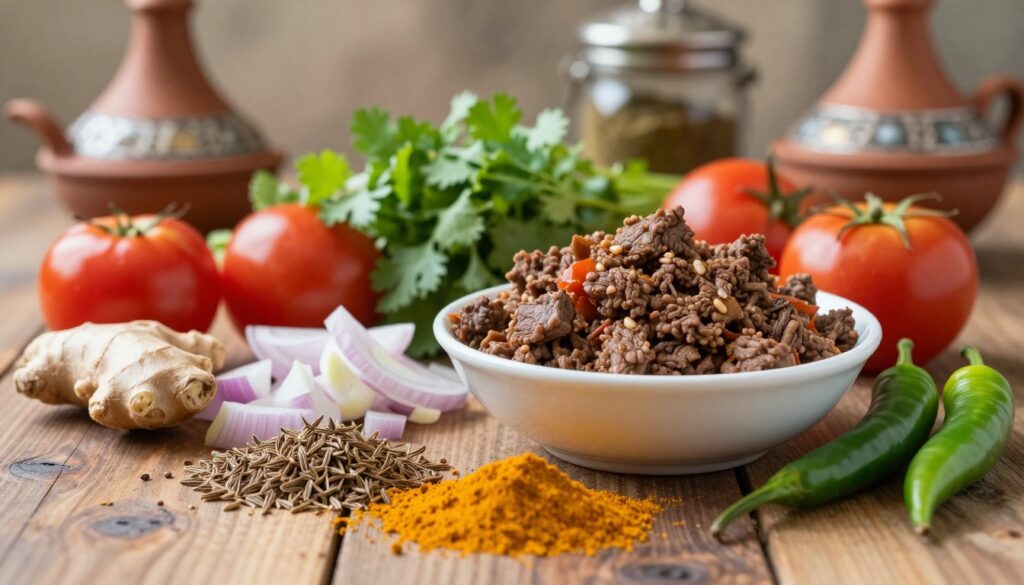 Ingredients for Pakistani Ground Beef Curry