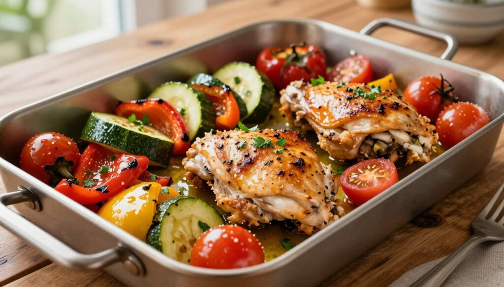 mediterranean cheet pan chicken