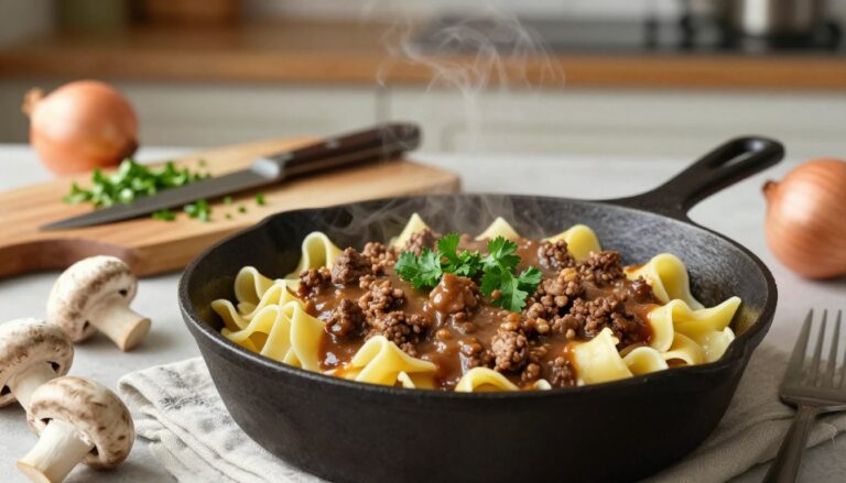 one-pot ground beef storganoff