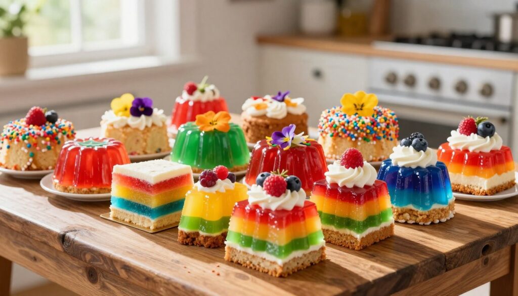 Colorful Jello Poke Cake Variations