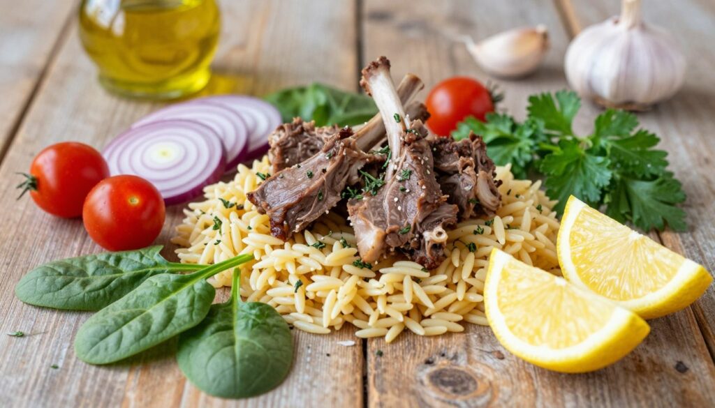 Greek lamb orzo dish ingredients Greek lamb orzo dish ingredients
