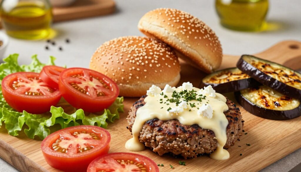 Lamb Moussaka Burger Ingredients Lamb Moussaka Burger Ingredients