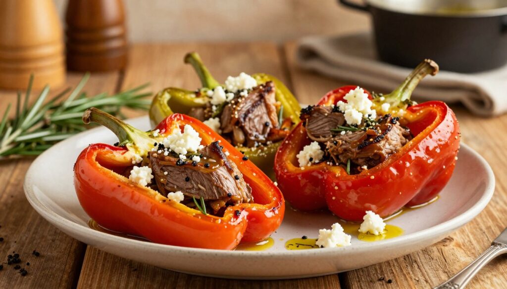 Roasted Lamb Feta Peppers Technique Roasted Lamb Feta Peppers Technique
