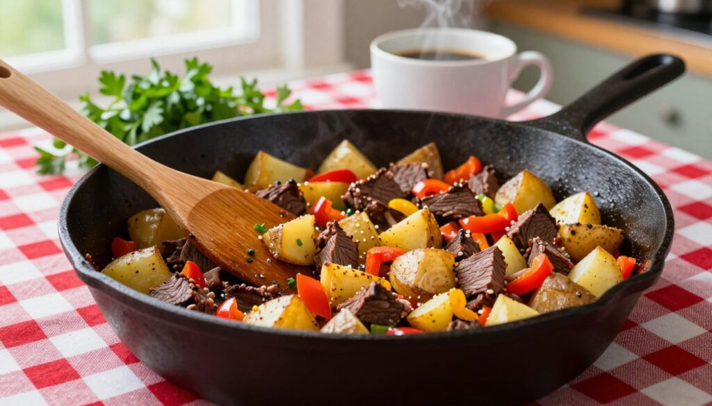 Skillet Corned Beef Hash Preparation