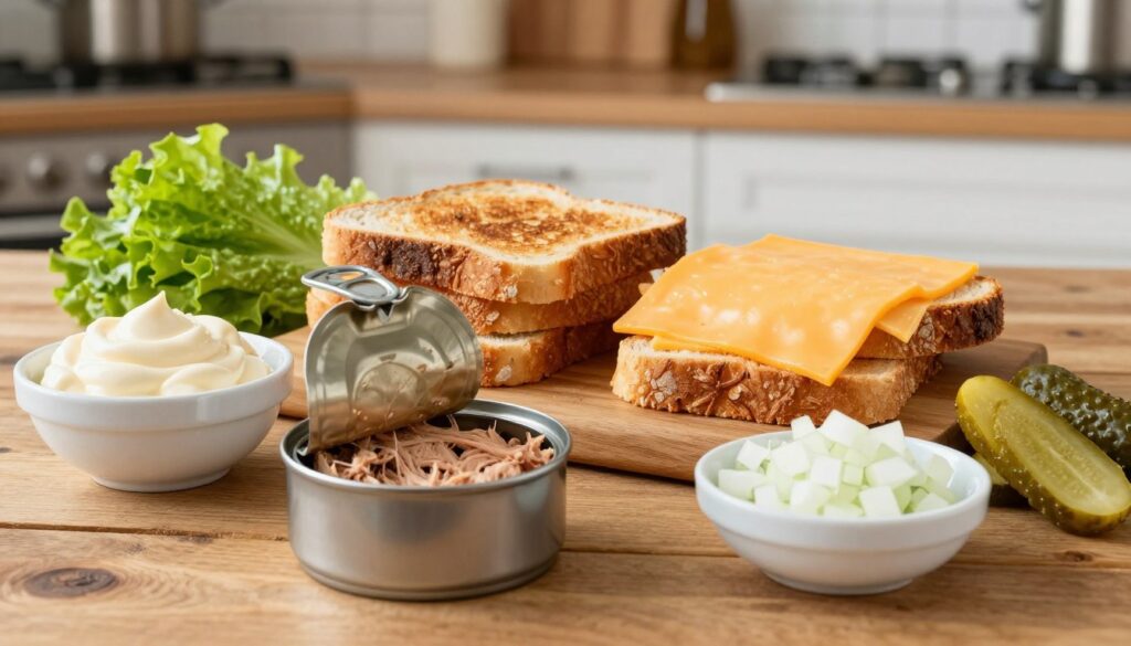 Tuna Melt Ingredients Selection Tuna Melt Ingredients Selection