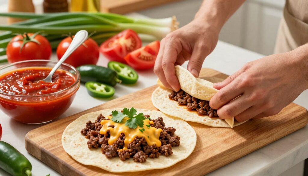 Tex-Mex favorite enchiladas assembly
