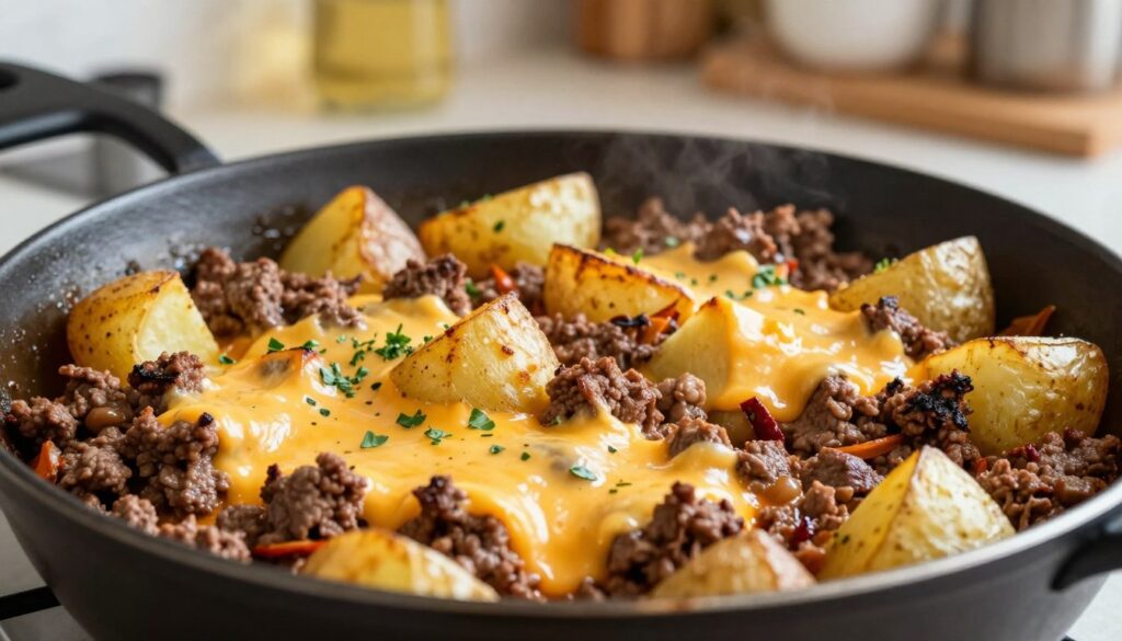 cheesy ground beef and potatoes