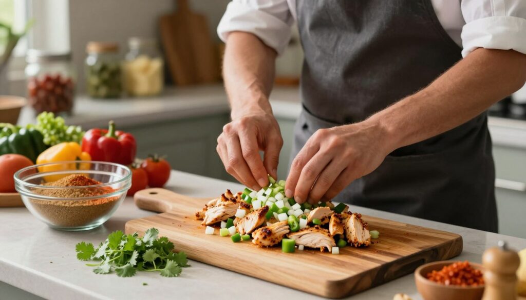 chicken taco filling preparation steps