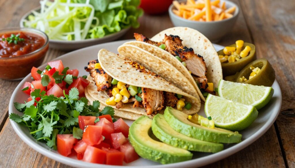 chicken taco toppings and serving suggestions