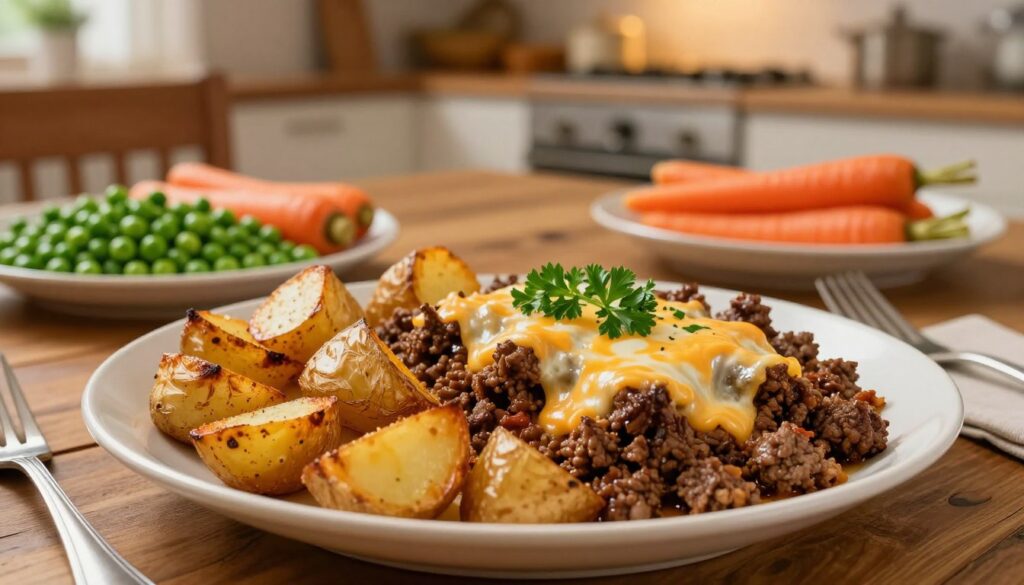hearty dinner with ground beef and potatoes