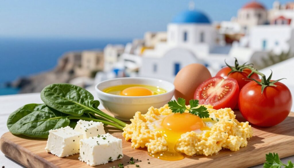 key ingredients for authentic greek scrambled eggs