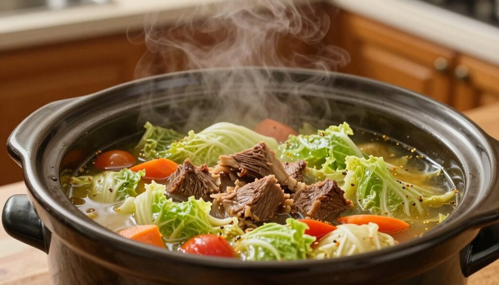 slow cooker cabbage beef soup cooking at low temperature slow cooker cabbage beef soup cooking at low temperature