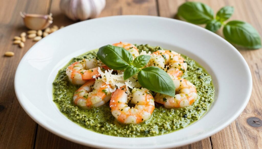 creamy pesto shrimp