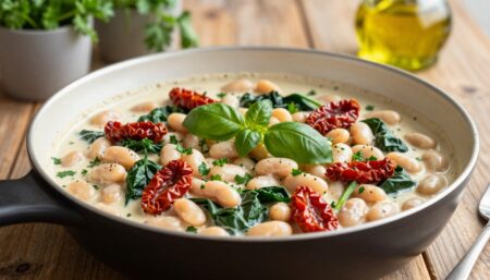 creamy tuscan white bean skillet