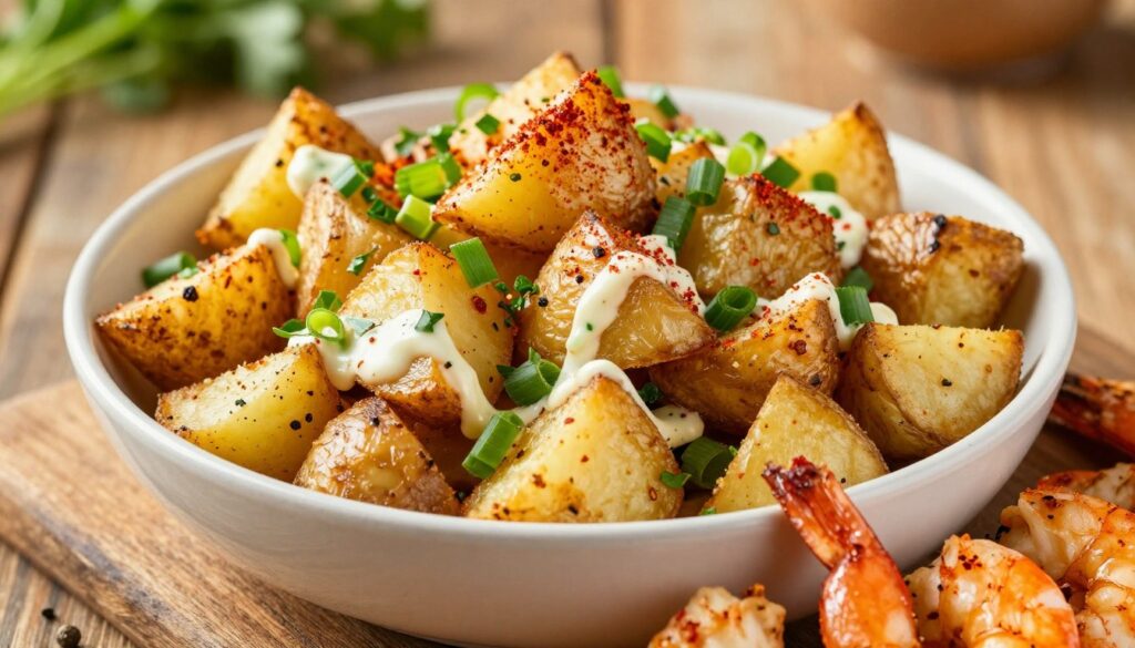 delicious potato salad served with grilled proteins delicious potato salad served with grilled proteins