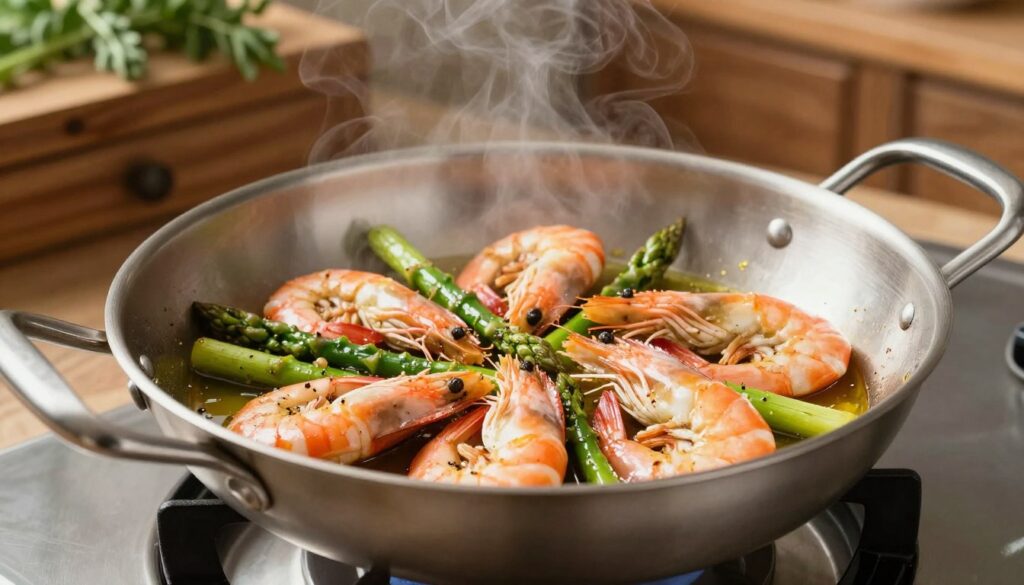 jumbo shrimp and asparagus